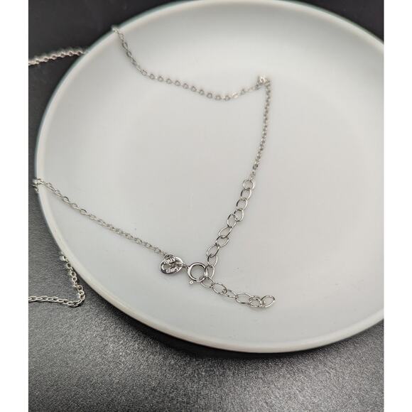 Authentic Moissanite Windmill Necklace Spring Ring Closure  925 Silver NWT - Picture 8 of 14